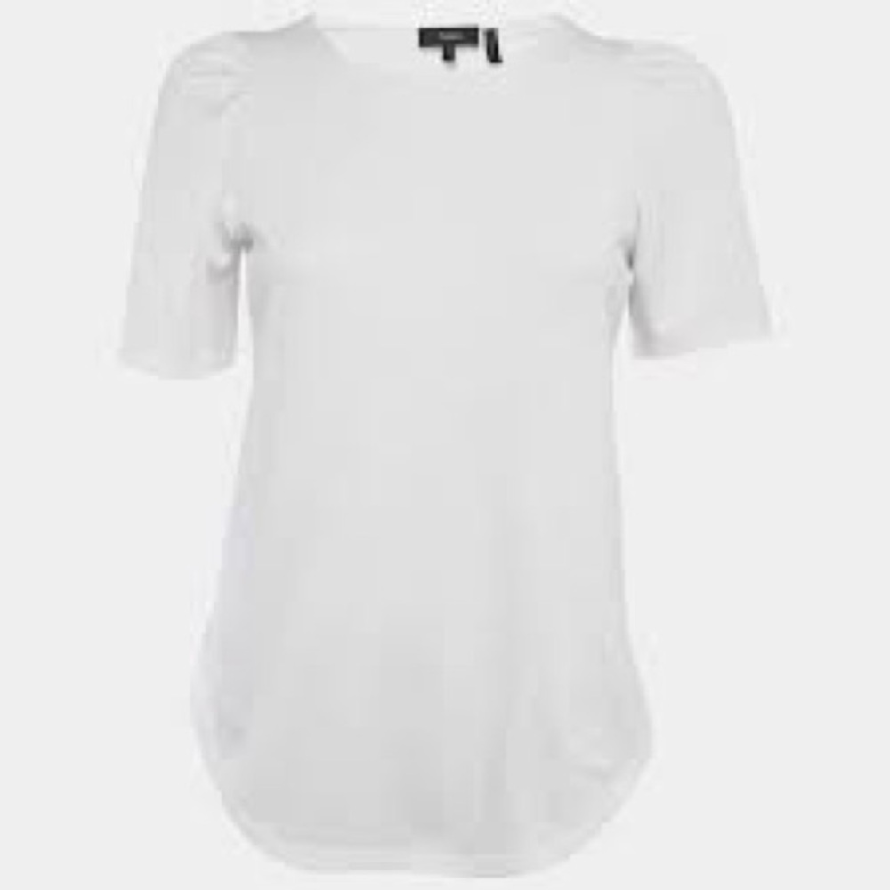 Theory puffed sleeve round hem tee size small like new